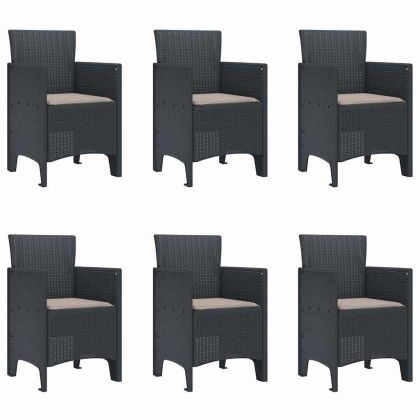 Комплект за хранене в градината 7 pcs Антрацит Ратан Polt