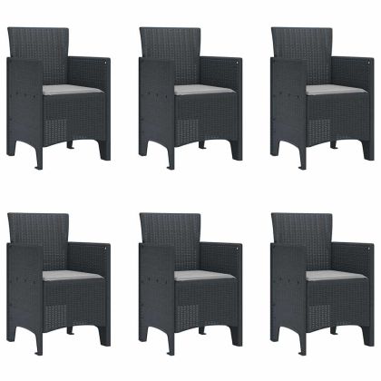 Комплект за хранене в градината 7 pcs Антрацит Ратан Polt