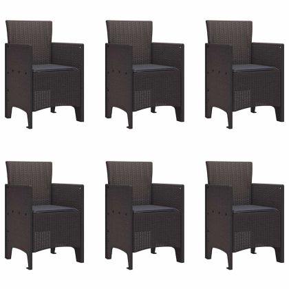 Комплект за хранене в градината 7 pcs Кафяво Ратан Polt