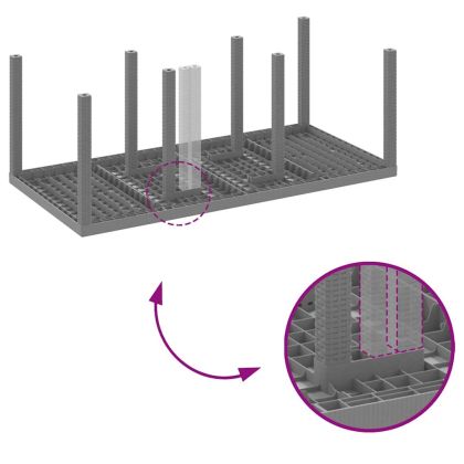 Комплект за хранене в градината 7 pcs Светлосиво Ратан Polt