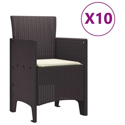 Комплект за хранене в градината 11 pcs Кафяв и Кремав Ратан