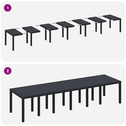 Комплект за хранене в градината 13 pcs Антрацит Ратан Polt