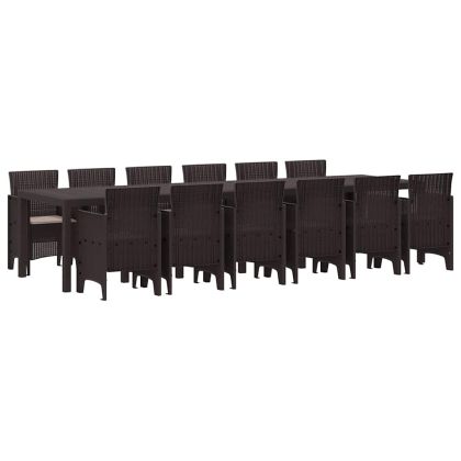 Комплект за хранене в градината 13 pcs Кафяво Ратан Polt