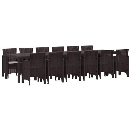 Комплект за хранене в градината 13 pcs Кафяво Ратан Polt