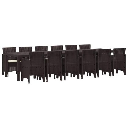 Комплект за хранене в градината 13 pcs Кафяво Ратан Polt