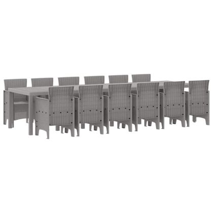 Комплект за хранене в градината 13 pcs Светлосиво Ратан Polt