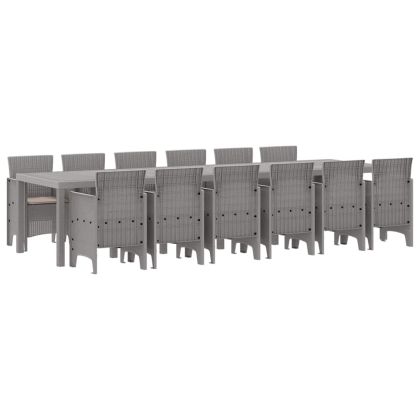 Комплект за хранене в градината 13 pcs Светлосиво Ратан Polt