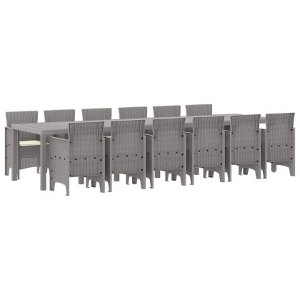 Комплект за хранене в градината 13 pcs Светлосиво Ратан Polt