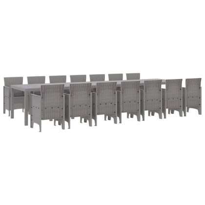 Градински комплект за хранене с възглавници 15 pcs Светлосиво