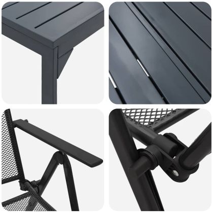 Комплект за хранене в градината 7 pcs Антрацит Стомана