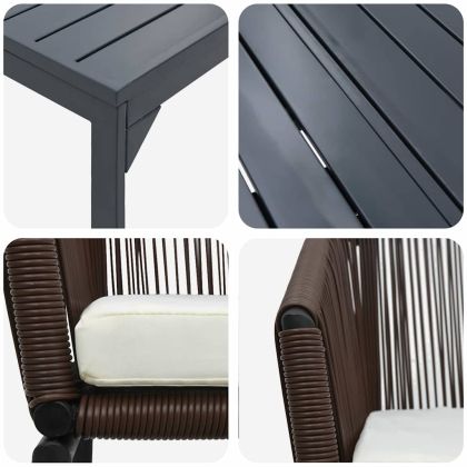 Комплект за хранене в градината 9 pcs Кафяво полиратан