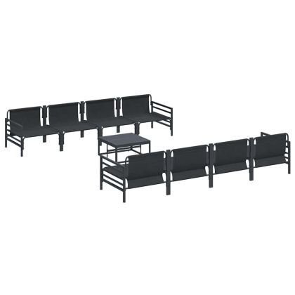 Градински Софа Комплект 9 pcs Антрацит Стомана & текстил