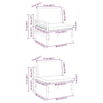 Градински Софа Комплект Антрацит Стомана