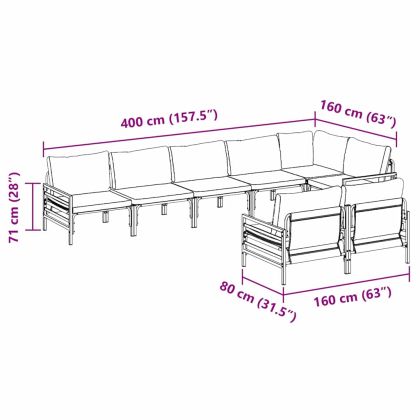 Градински Софа Комплект Антрацит Стомана