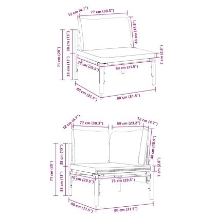 Градински Софа Комплект Антрацит Стомана