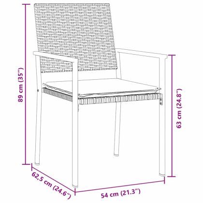 Комплект за хранене в градината 3 pcs Черно Полиратан