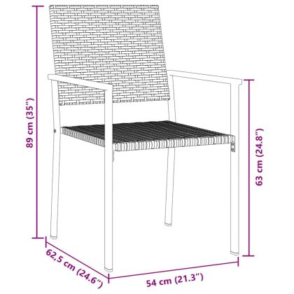Комплект за хранене в градината 7 pcs Черно Полиратан