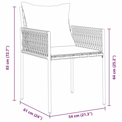 Комплект за хранене в градината 5 pcs Кафяво Полиратан