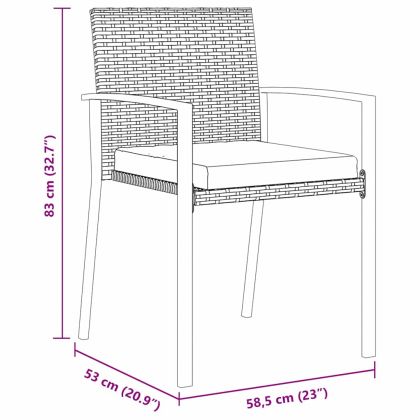 Комплект за хранене в градината 3 pcs Черно Полиратан