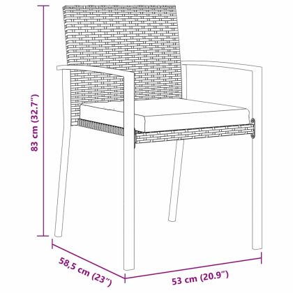 Комплект за хранене в градината 7 pcs Черно Полиратан
