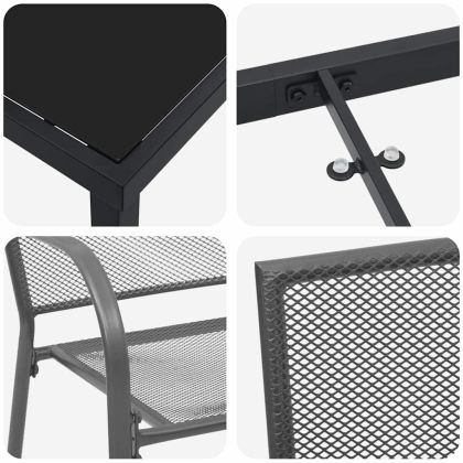 Комплект за хранене в градината 3 pcs Антрацит Стомана