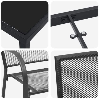 Комплект за хранене в градината 5 pcs Антрацит Стомана