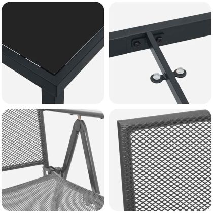 Комплект за хранене в градината 3 pcs Антрацит Стомана