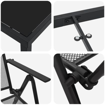 Комплект за хранене в градината 5 pcs Антрацит Стомана