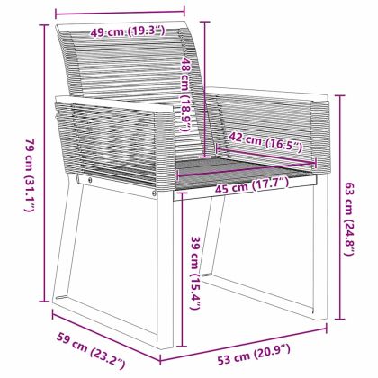Комплект за хранене в градината 7 pcs Черно Полиратан