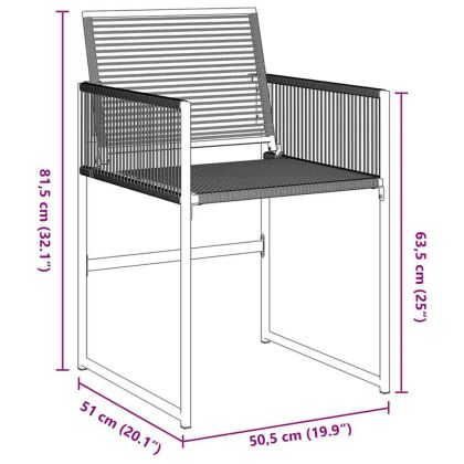 Комплект за хранене в градината 5 pcs Черно Полиратан