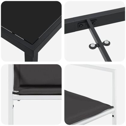 Комплект за хранене в градината 5 pcs Бяло Текстилен и стомана