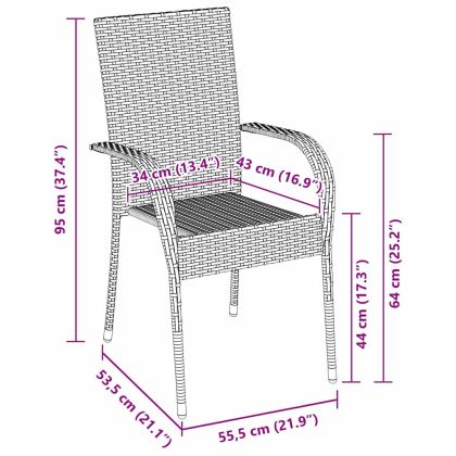 Комплект за хранене в градината 5 pcs Кафяво Полиратан