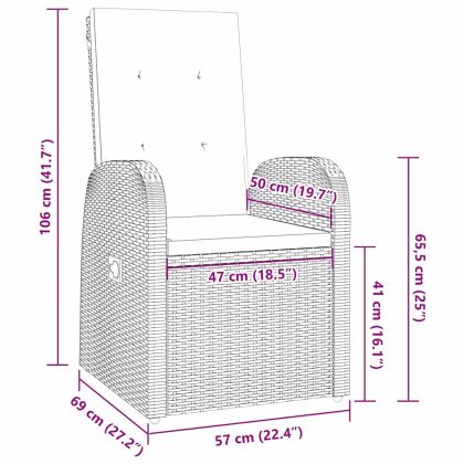 Комплект за хранене в градината 7 pcs Сив полиратан
