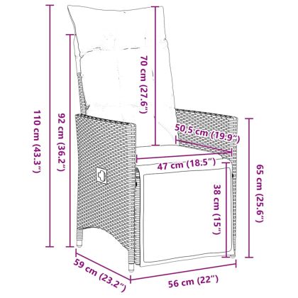 Комплект за хранене в градината 7 pcs Черно Полиратан