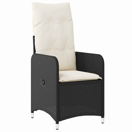 Комплект за хранене в градината 5 pcs Черно Полиратан