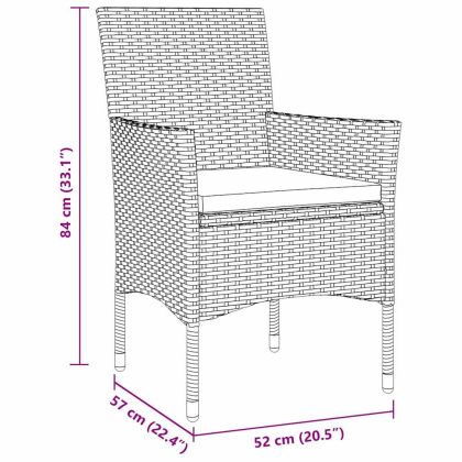 Комплект за хранене в градината 5 pcs Черно полиратан