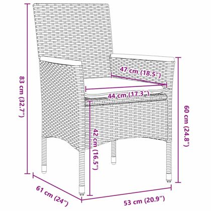Комплект за хранене в градината 5 pcs Черно полиратан