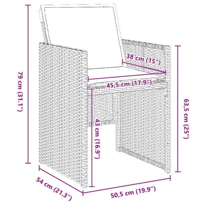 Комплект за хранене в градината 5 pcs Бежово Полиратан