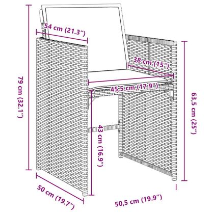 Комплект за хранене в градината 5 pcs Черно полиратан