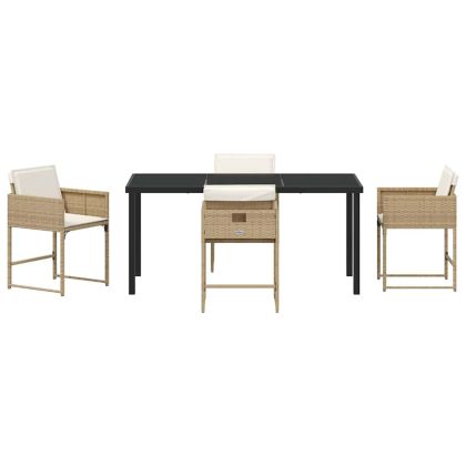 Комплект за хранене в градината 5 pcs Бежово Полиратан