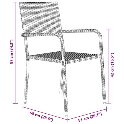 Комплект за хранене в градината 3 pcs Черно полиратан