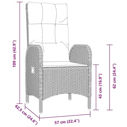 Комплект за хранене в градината 7 pcs Сив полиратан