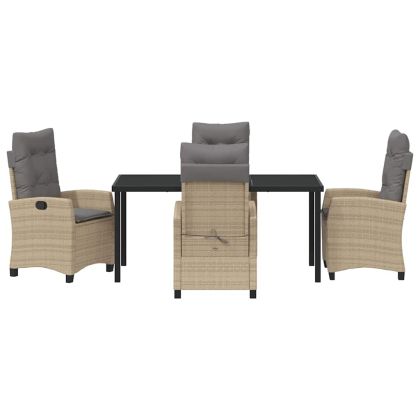 Комплект за хранене в градината 5 pcs Бежово полиратан