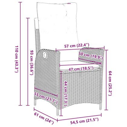 Комплект за хранене в градината 7 pcs Кафяво полиратан