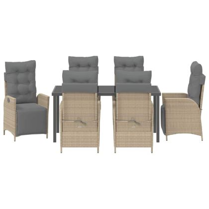 Комплект за хранене в градината 7 pcs Бежово полиратан