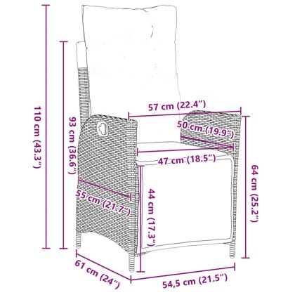 Комплект за хранене в градината 7 pcs Светлосиво полиратан