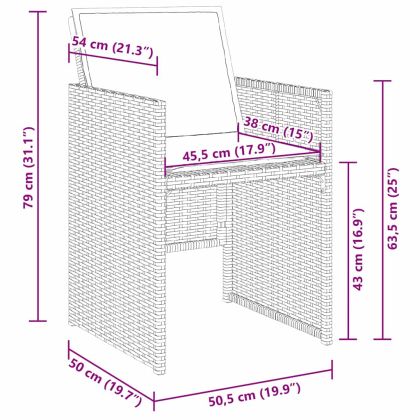Комплект за хранене в градината 5 pcs Черно полиратан