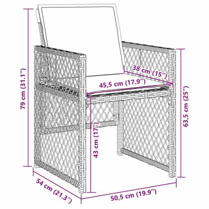 Комплект за хранене в градината 5 pcs Бежово полиратан