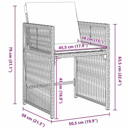 Комплект за хранене в градината 5 pcs Черно полиратан