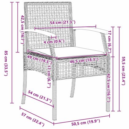 Комплект за хранене в градината 5 pcs Сив полиратан
